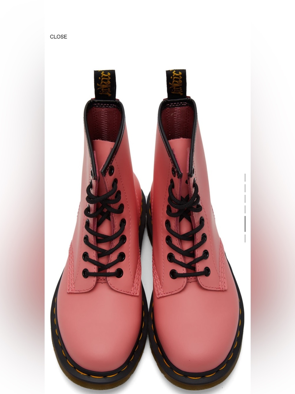 DR MARTENS 1460 Women's Pink Lace-Up Leather Boots new condition